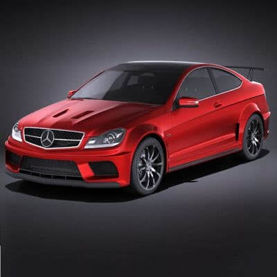 Mercedes C63 AMG Black 2014 V-Ray