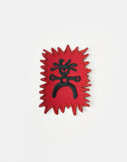 Route One Petroglyph Man Embroidered Patch - Red