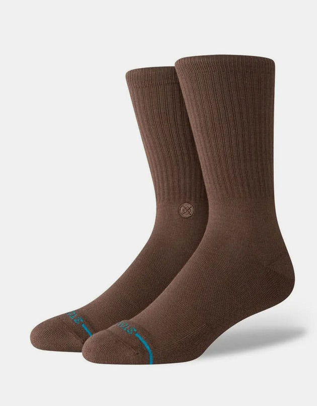 Stance Icon Classic Crew Socks - Brown