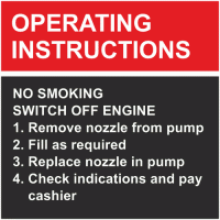 Petrol Pump Operating Instructions