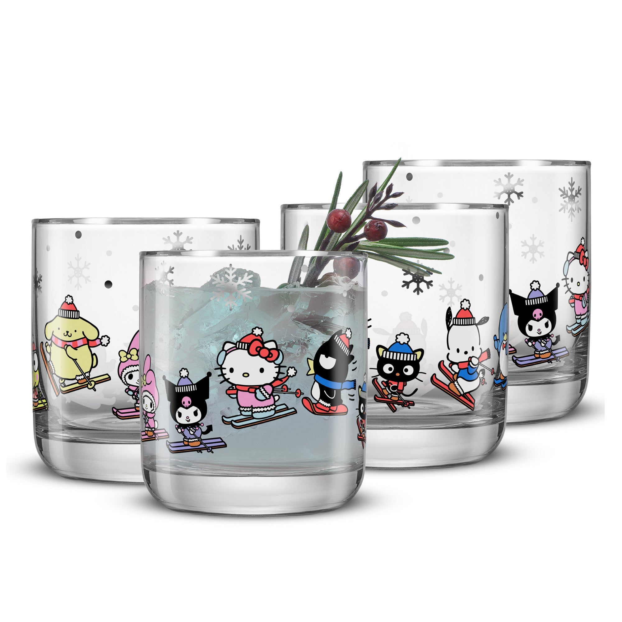 Hello Kitty and Friends Winter Wonderland Short Glasses Home Goods JoyJolt