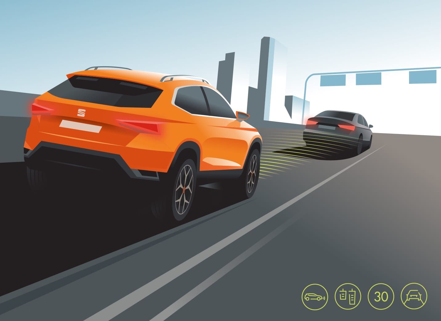 New SEAT Ateca predictive adaptive cruise control demonstration