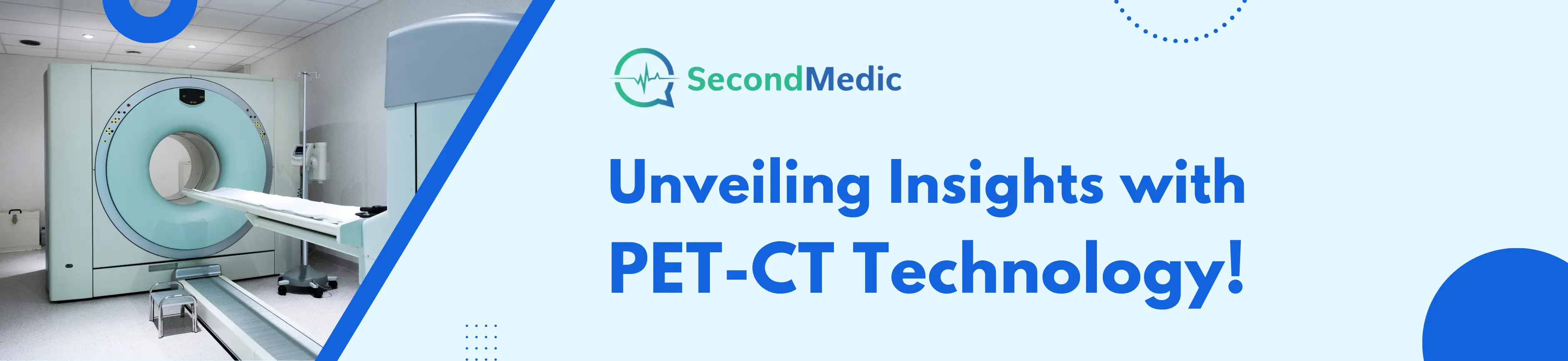 A banner displaying the text 'Unveiling the insights with PET-CT scan.' This suggests that the image showcases the availability or importance of PET-CT scans for obtaining valuable insights.