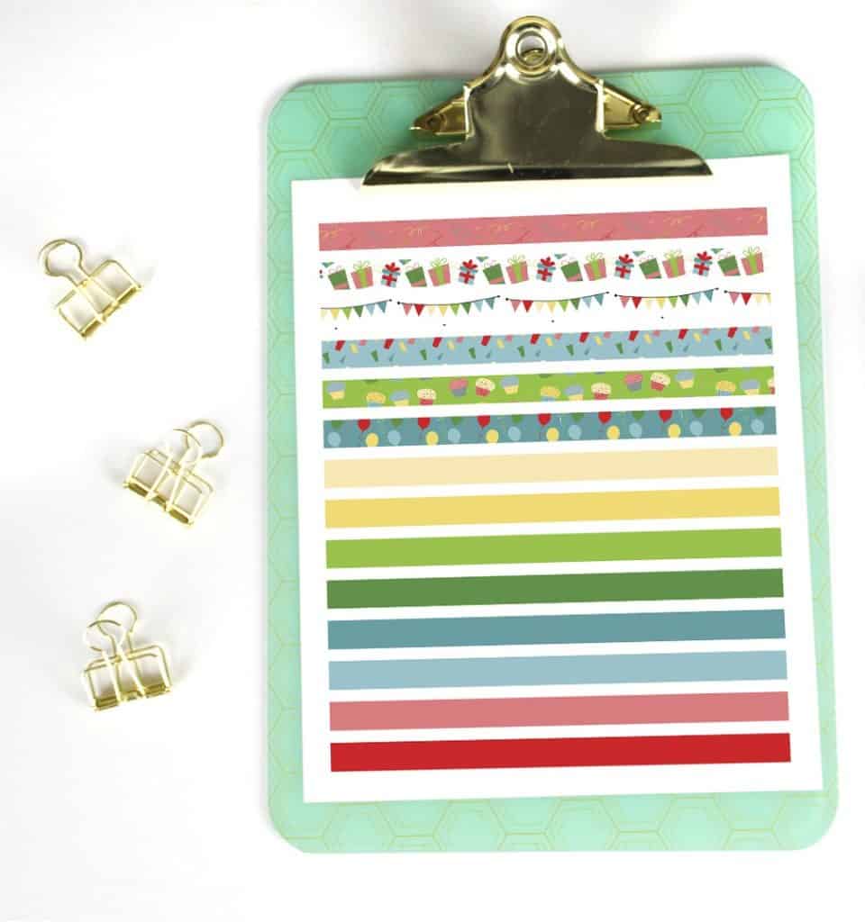 free printable washi tape for birthdays and celebrations