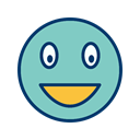 Face, smile, Emoticon, laughing MediumAquamarine icon