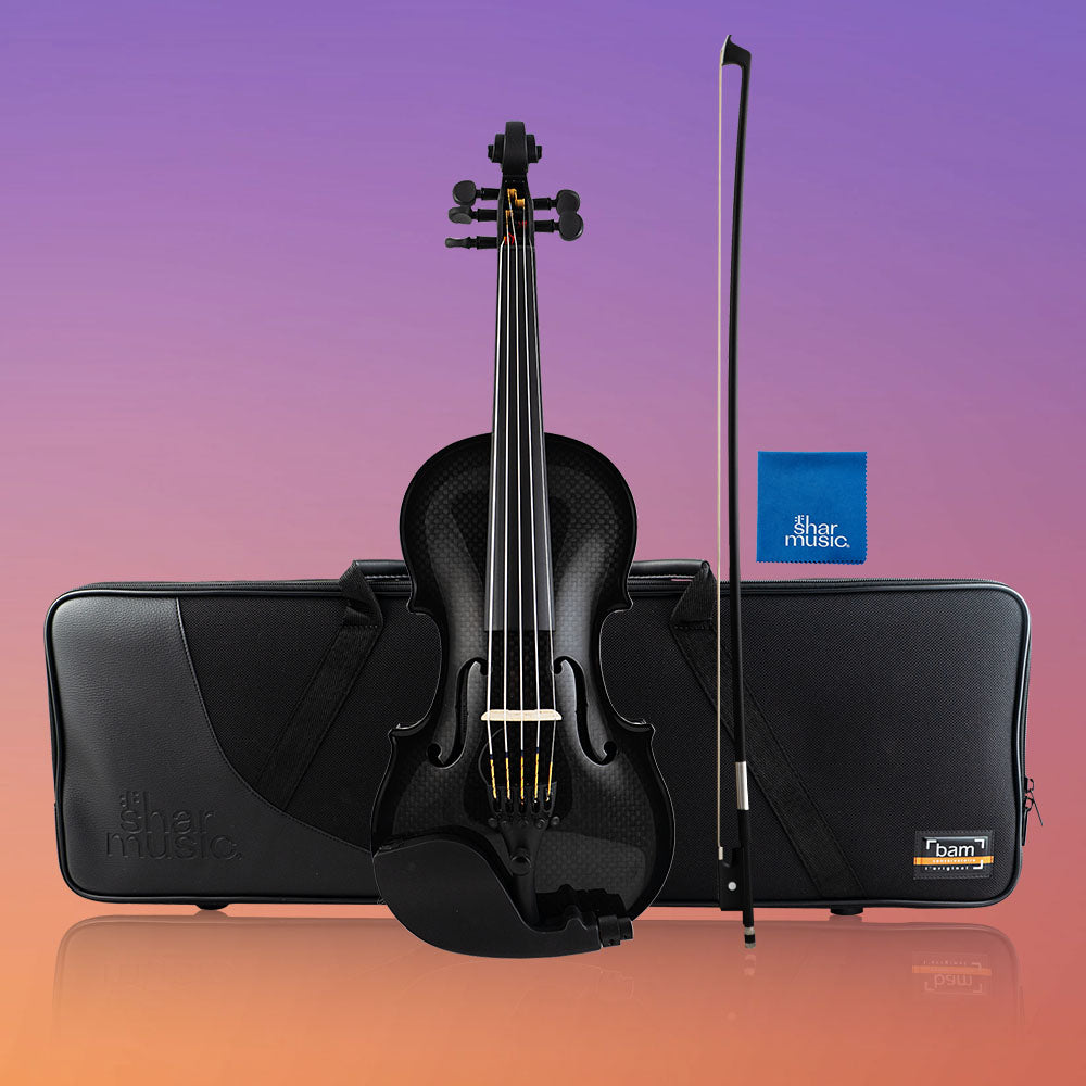 Glasser Carbon Composite 5-String Acoustic-Electric Violin Outfit - 4/4 Size - Black