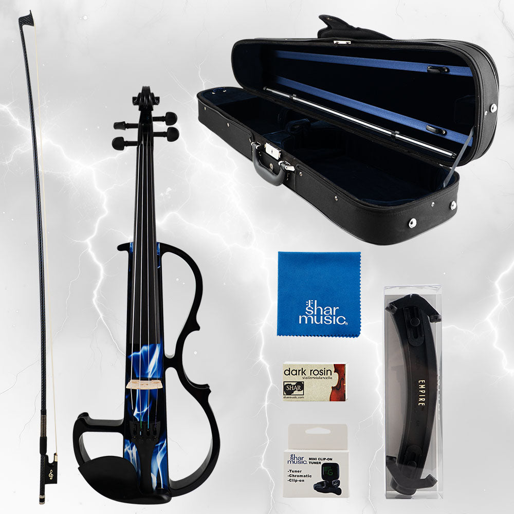 Plug N' Play Model 2 Electric Violin Outfit - 4/4 Size - Blue