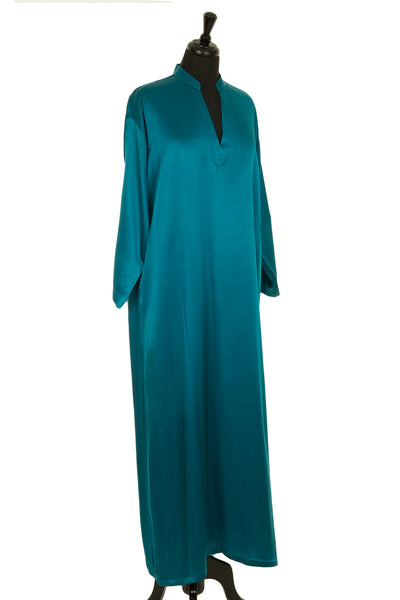 Blue long sundress for the beach. Luxury women's kaftan dress. 