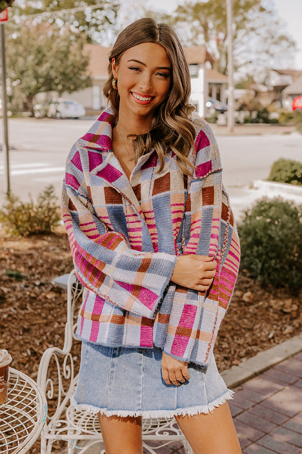 Small Town Bistro Color Block Cardigan