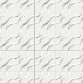 Textures   -   ARCHITECTURE   -   DECORATIVE PANELS   -   3D Wall panels   -  White panels - White interior 3D wall panel texture seamless 02939