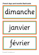 French days and months flash cards (SB3925) - SparkleBox