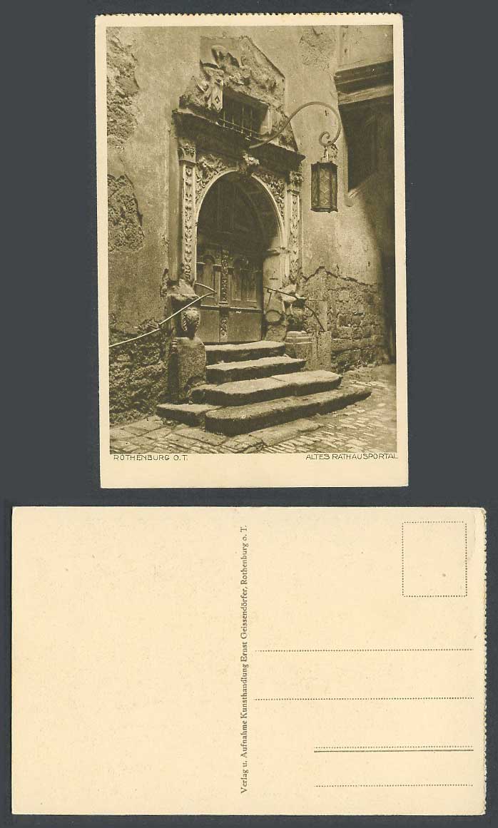 Germany Old Postcard Rothenburg O.T. Altes Rathaus Portal Old Town Hall ...