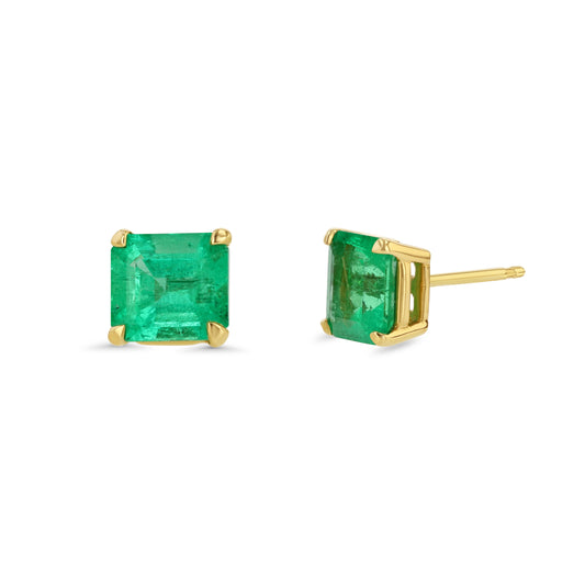 MUZO EMERALD PRONG SET EARRINGS