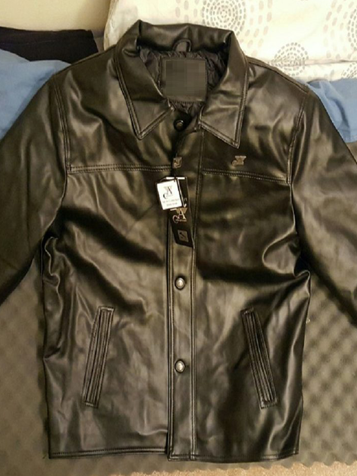 A. Collezioni Black Leather Jacket