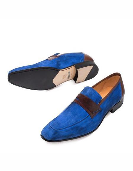 men's Blue Slip On Loafer Design Shoe