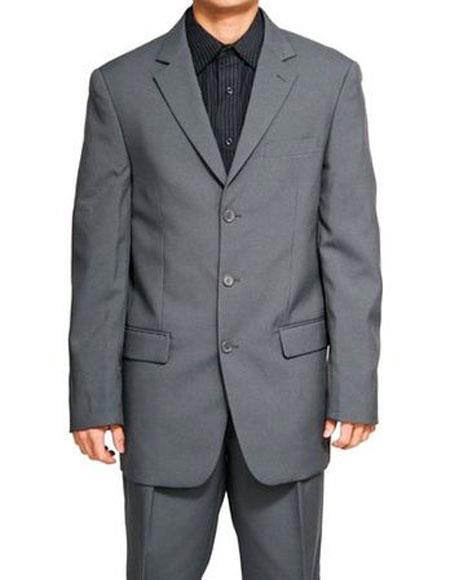 Mens Suit Single Breasted Blazer Notch Lapel Gray