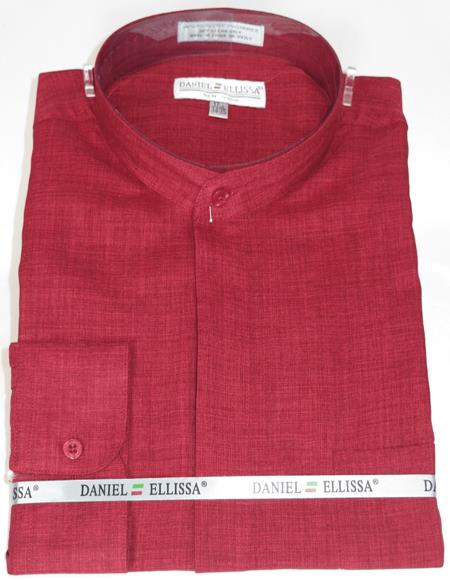 Daniel Ellissa Mens French Cuff Shirt Wine