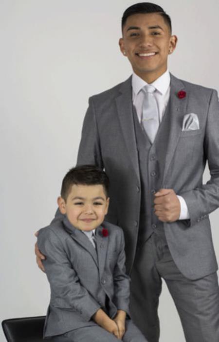 Graduation Suit For Boy / Guys Light Grey