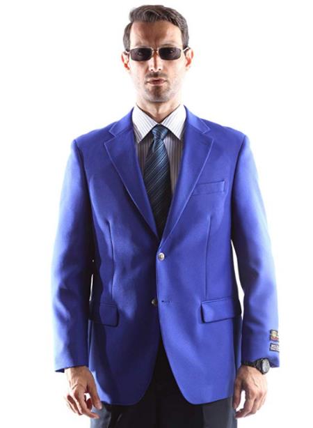 Blue Big and Tall & Extra Long Sizes Mens Blazer With Brass Buttons