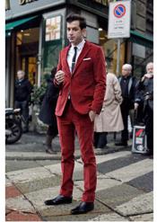   red color shade Corduroy Suit