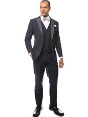  Mens Navy Blue Peak Lapel Two