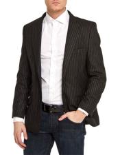  Tyle#-B6362 Mens Black Stripe - Pinstripe