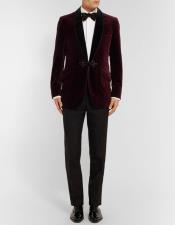   mens Burgundy Single Breasted Slim