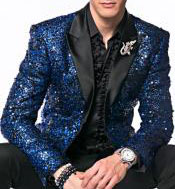   mens Sequin paisley Navy Blue