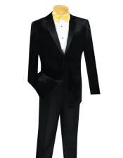   Mens 2 Button Black Velvet