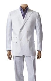   White 100% Linen Suit With