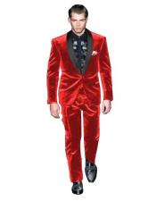   mens Red Color Tuxedo Shawl