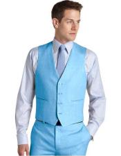  mens Suit Vest Sky Blue