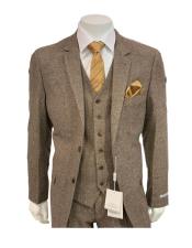  Tweed Herringbone Brown ~ Coffee 