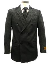  Mens Black Double Breasted Blazer -