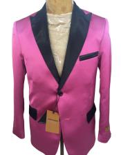  mens Pink ~ FuchsiaTwo Button Blazer