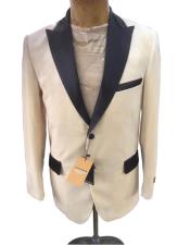  mens Single Breasted Ivory Blazer