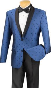  Polka Dot Tuxedo Dinner Jacket Blazer