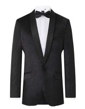  Mens Black Velvet 2 Piece Tuxedo