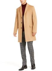  Mens Single Breasted Notched Lapel Overcoat