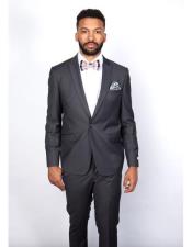  Gray Flap Front Pockets Graduation Suit