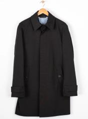  Mens Three Quarter Trench Coat Black