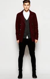  Mens Wool Burgundy ~ Wine Wool