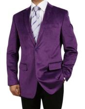  Velour Blazer Jacket  PURPLE VELVET