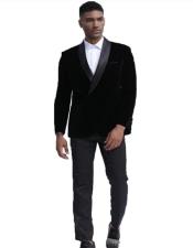  Mens Black Shawl Lapel One Chest