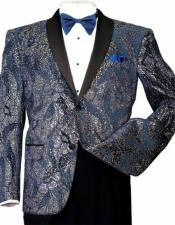  T816 Mens Shiny Sequins Slim Blazer