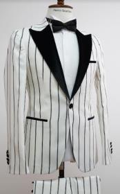  White and Black Pinstripe