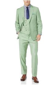  Mens Green Fully Lined Hook-and-Button Double