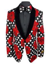  Red Tuxedo Mens Black and White