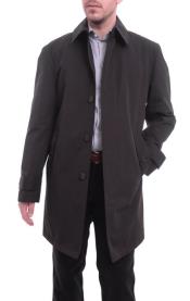  Mens Trenchcoat Solid Black