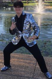  Mens Sequin Suit With Black Pants